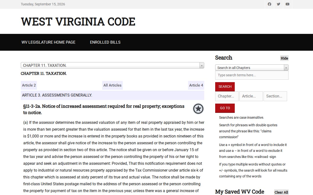 Preston County property assessment notice and appeal record