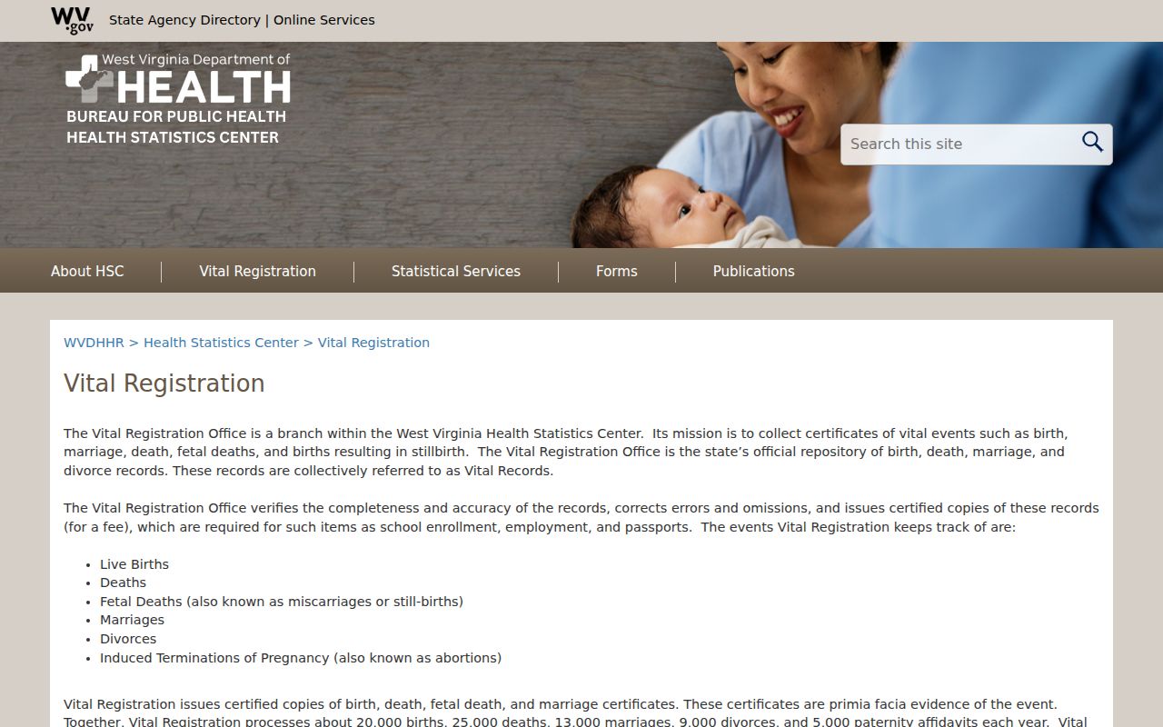 Preston County estate owner research through West Virginia Vital Registration