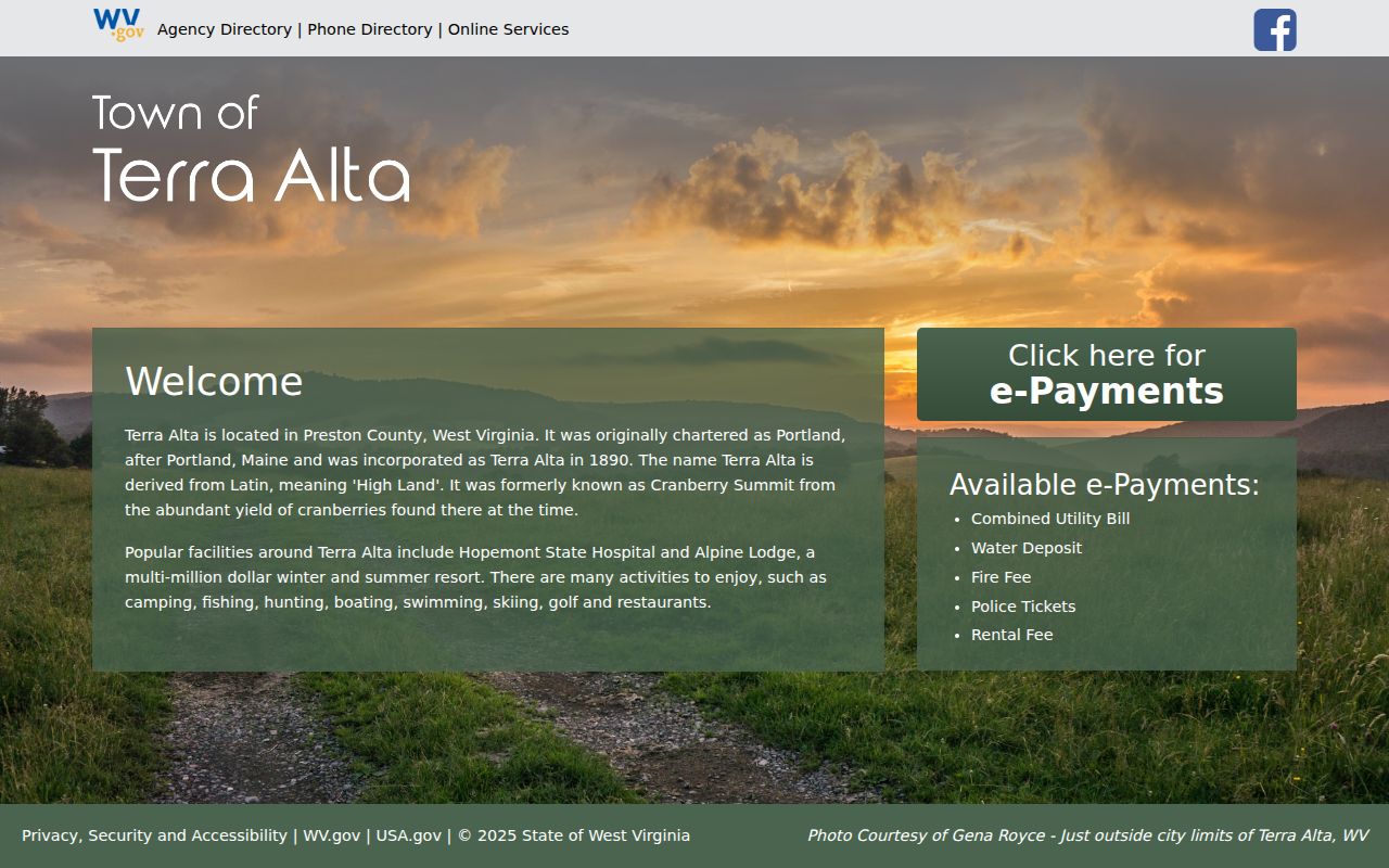 Terra Alta property records official town history and former names